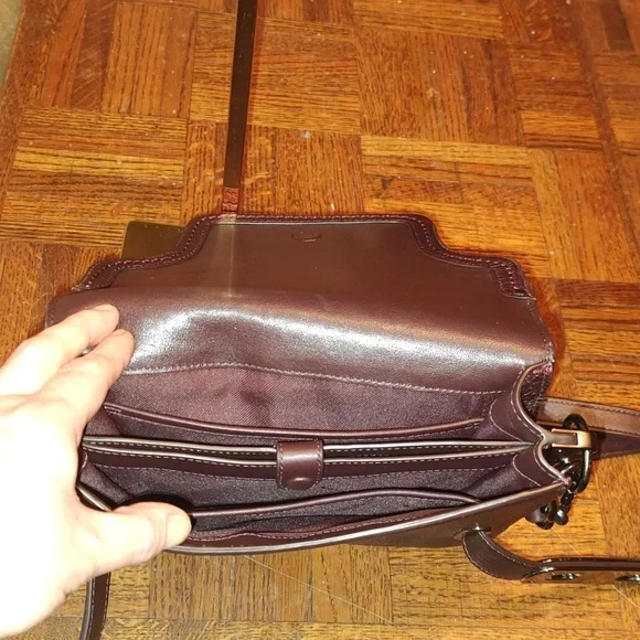 Coach Mini Swagger 2015 35995 Metallic Berry Leather Crossbody $350 Retail EUC - Picture 15 of 16